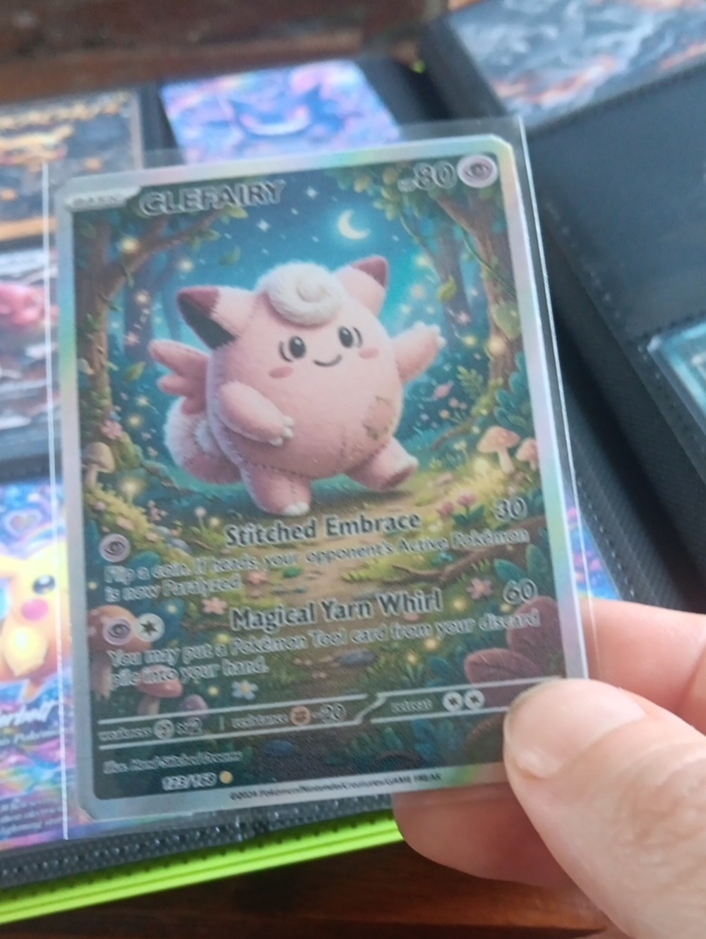 Clefairy Plush-Style Trading Card - Pink Collectible